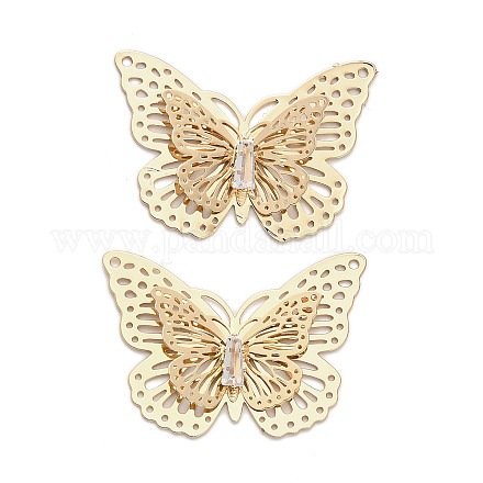 Латунные микропаве прозрачные подвески с фианитом KK-A250-01G-1