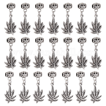 CHGCRAFT 50Pcs Leaf Charms Pendants Tibetan Tree Leaves Charms Beads European Dangle Beads Leaf Pendants for Necklace Bracelet Earring Making Accessory Craft FIND-CA0005-66-1