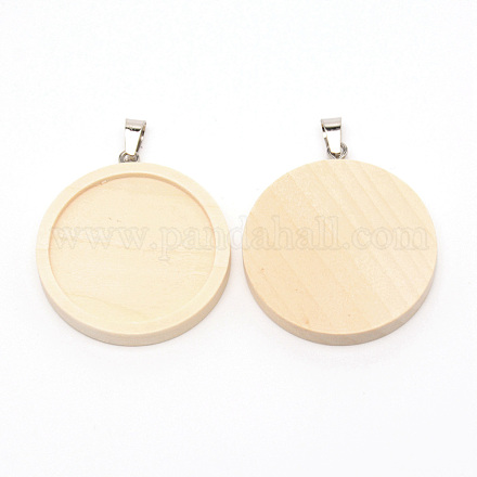 Деревянная подвеска кабошон WOOD-WH0024-33-1
