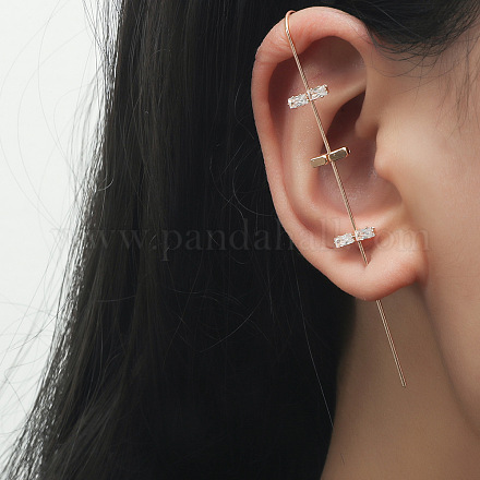 Laiton strass manchette boucles d'oreilles WGB6093-06-1