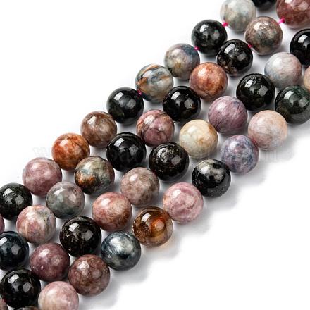 Turmalina naturales hebras de perlas redondo G-I162-01-8mm-1