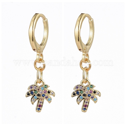 Brass Huggie Hoop Earrings EJEW-JE04187-04-1