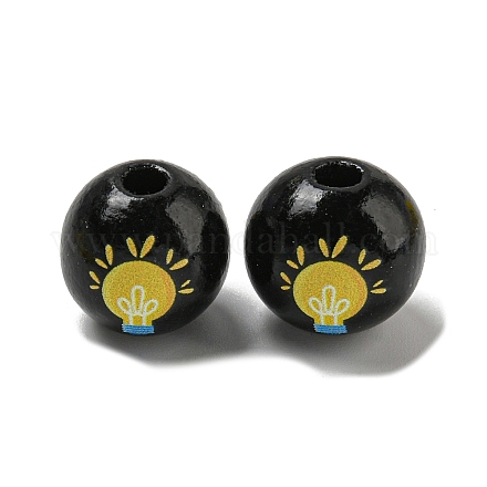 Набивные деревянные европейские бусины WOOD-L020-D14-1