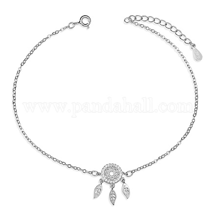 Bracelets de cheville à maillons en argent sterling plaqué rhodium shegrace JA142A-1