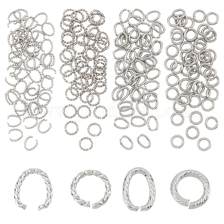 DICOSMETIC 200Pcs 4 Style Stainless Steel Open Jump Rings Small Round Ring Connectors 8mm 9mm Metal Jump Rings for Choker Necklaces Bracelet DIY Jewelry Making Findings STAS-DC0005-83-1