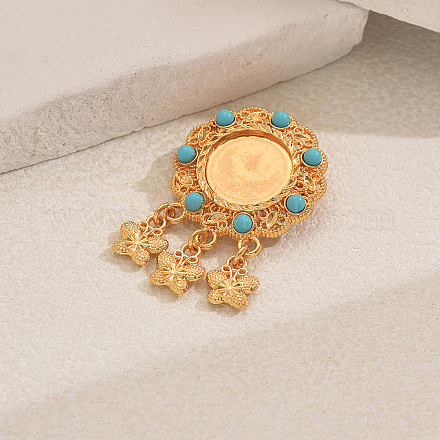 Плоские круглые броши из сплава для одежды рюкзака DX3825-1-1