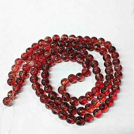 Выпечка окрашенные стеклянные бусины пряди DGLA-YW0002-01B-02-1