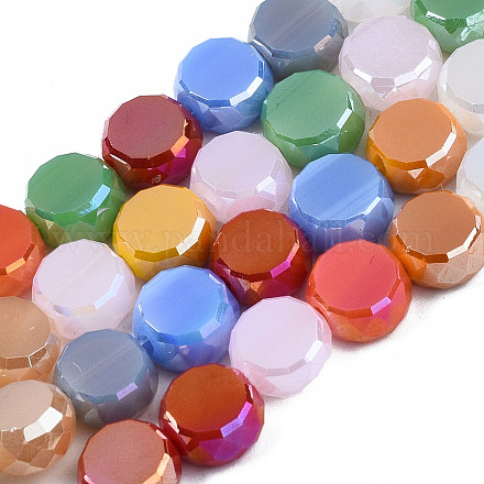 Electroplate Opaque Glass Beads Strands EGLA-S174-31-1