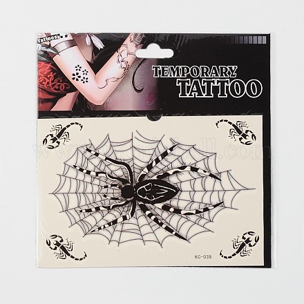 Spinne und Skorpion prägt kühlen Körperkunst abnehmbarem Kunst temporäre Tattoos Papieraufkleber X-AJEW-O011-03-1