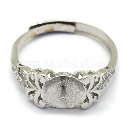 Componentes del anillo de dedo de plata de ley 925 ajustables STER-P041-17P-1