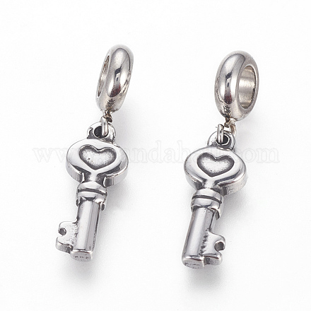 304 Stainless Steel European Dangle Charms STAS-P217-11AS-1