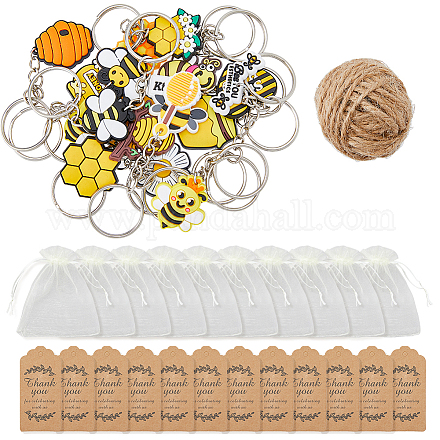 Set bomboniere portachiavi tema api superfindings DIY-FH0005-33-1