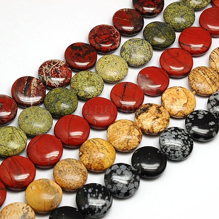 Chapelets de perles en pierre précieuse naturelle et synthétique G-L246-M-1
