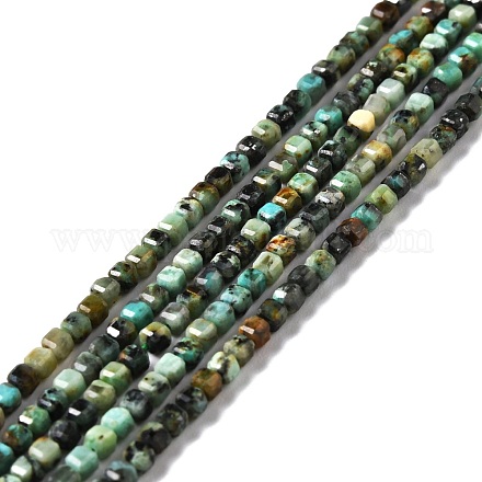Fili di perle naturali di turchese africano (diaspro) G-D467-A13-1
