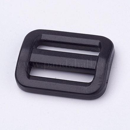 プラスチックバックル  長方形  ブラック  26.5x20.5mm  穴：3x19mm BUTT-E124-01-1