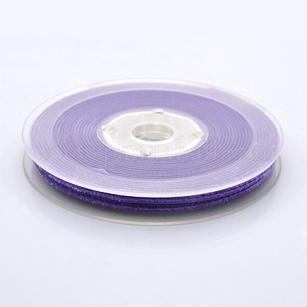 ギフトラッピングとイベントオーナメント用ポリエステルベルベットリボン  青紫色  1/4インチ（7mm）  約70ヤード/ロール（64メートル/ロール） SRIB-M001-7mm-465-1