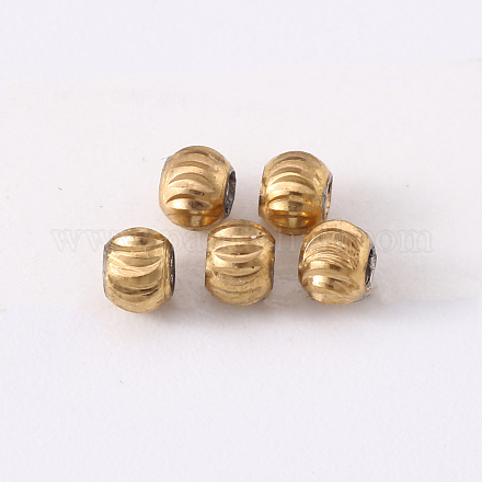 201 Stainless Steel Corrugated Beads STAS-S103-17A-G-1