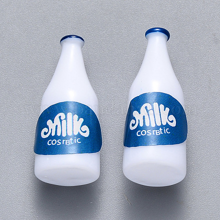 樹脂ビーズ  ステッカー付き  穴なし/ドリルなし  単語ミルク付き牛乳瓶 cosrbtie  藤紫色  24x10x9mm CRES-N022-34B-1