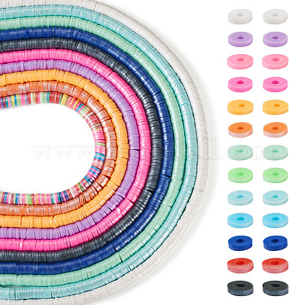 10 Stränge 10 Farben handgemachte Fimo Perlenstränge CLAY-TA0001-20-1