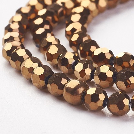 Half-Handmade Electroplated Glass Beads Strands G02QB0G2-1