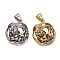304 Stainless Steel Pendants, with Micro Pave Cubic Zirconia, Leopard, Clear, Mixed Color, 35x31x8.5mm, Hole: 9.5x7mm