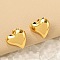 304 Stainless Steel Heart Stud Earrings, Golden, 19.5x20.5mm