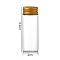 Clear Glass Bottles Bead Containers, Screw Top Bead Storage Tubes with Aluminum Cap, Column, Golden, 3x8cm, Capacity: 40ml(1.35fl. oz)