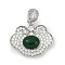 Glass Pendants, with Brass Micro Pave Cubic Zirconia Findings, Cloud, Platinum, 20x25x6mm
