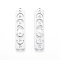 Non-Tarnish 201 Stainless Steel Pendants, Laser Cut, Rectangle with Heart & Moon, Stainless Steel Color, 40x8x1mm, Hole: 1.5mm