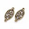 Tibetan Style Links, Oval, Antique Bronze, Lead Free and Cadmium Free, 27x11.5x1.5mm, Hole: 1.5mm