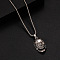 Alloy Ruby Rhinestone Pendant 667 Stainless Steel Chain Necklaces, Stainless Steel Color, Skull, 23.62~27.56 inch(60~70cm)