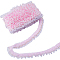10M Polyester Polka Dot Lace Ribbons, Ruffled Lace Trim for Costume Decoration, Pearl Pink, 1-3/8 inch(35mm)