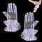 Lace Gloves, Organza Ruffled Cuff Gloves, for Wedding Bride Supplies, Lilac, 283x155x48mm