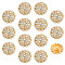 FINGERINSPIRE 14pcs Flower Rhinestone Buttons Sew on Clothing Buttons 1-Hole Alloy Shank Buttons Golden Rhinestone Buttons Crystal Embellishments Button for Handmade DIY Clothing Shoes Hat Decoration