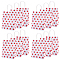 Kraft Paper Star Printed Bags with Handles, Food Storage Tote Bags, Rectangle, Red, 30x16x0.2cm