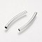 Brass Tube Beads, Silver Color Plated, 30x3mm, Hole: 2.5mm
