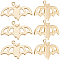10Pcs Halloween Themed Brass Pendants, Bat, 14x23.5x1.5mm, Hole: 1.4mm