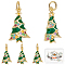 Christmas Theme 10Pcs Brass Cubic Zirconia Pendants, with Enamel and Jump Ring, Christmas Tree, Golden, 18.5x11x3mm, Hole: 3mm