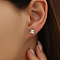 Elegant 925 Silver Square Zircon Stud Earrings for Women's Holiday