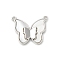 Brass Pave Natural White Shell Pendants, Butterfly Charms, Long-Lasting Plated, Lead Free & Cadmium Free, Rack Plating, Platinum, 15.5x18.5x2.5mm, Hole: 1.2mm