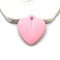 Plastic Pendants, Heart, Pink, 35x32mm