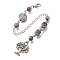 Alloy Tree Dowsing Pendulums, with Rack Plating Brass Findings and Natural Amethyst Beads, 187mm
