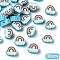 30Pcs Handmade Polymer Clay Beads, Rainbow & Cloud, Light Sky Blue, 8.5~10.5x10~12.5x4~5mm, Hole: 1.8mm