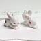 Opaque Resin Pendants, Rabbit, White, 27x33.5x12mm, Hole: 3mm