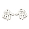 Tibetan Style Alloy Charms, Cadmium Free & Nickel Free & Lead Free, Hand Palm with Word Hand Made, Platinum, 12.5x13x1mm, Hole: 1mm