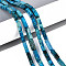Natural Imperial Jasper Beads Strands, Cuboid, Dyed, Deep Sky Blue, 13~13.5x4.2~4.5x4.2~4.5mm, Hole: 1.2mm, about 28~30pcs/strand, 14.96 inch~15.16 inch(38~38.5cm)