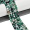 Natural Fire Crackle Agate Beads Strands, Dyed & Heated, Round, Faceted, Medium Aquamarine, 5.5~6mm, Hole: 1mm, about 66pcs/strand, 14.37''~14.57''(36.5~37cm)