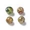 Handmade Gold Foil Glass Beads, Round, Mixed Color, 8~9x7~9mm, Hole: 1.6mm