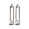 Brass Micro Pave Clear Cubic Zirconia Pendants, Rectangle, Platinum, 28.5x6x3.5mm, Hole: 1.4mm