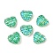 Transparent Glass Enamel Beads, Heart, Turquoise, 19.5x21x8.5mm, Hole: 1.2mm